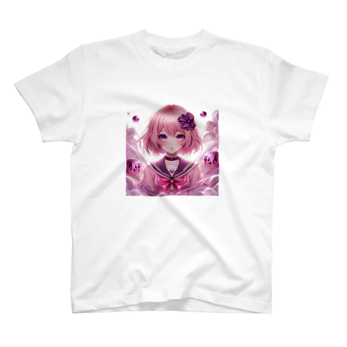 ピンクカラーの女子高生 Regular Fit T-Shirt