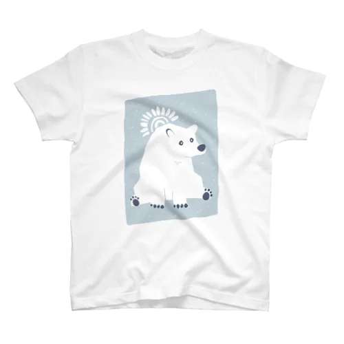 【 しろくま 】ブルー / 白熊 シロクマ ゆるかわ 動物 北欧 티셔츠