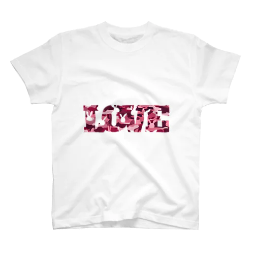 LOVE 迷彩ウサギ（赤系） スタンダードTシャツ