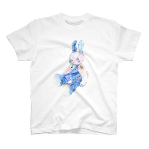 うさぎ星人 色鉛筆 大プリント  白ほか 淡色布地 全9色 Regular Fit T-Shirt