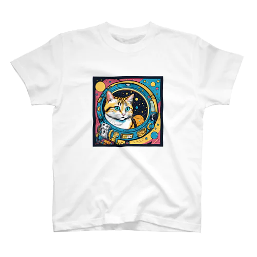 猫　カラフルアート スタンダードTシャツ