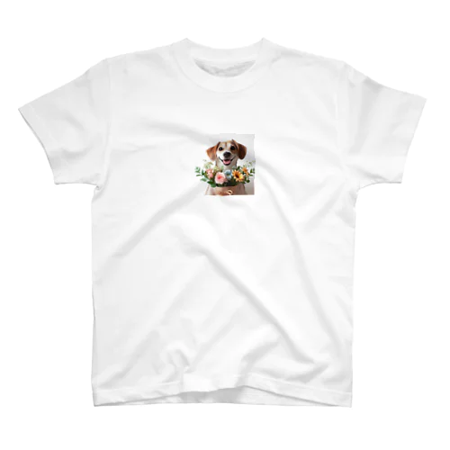 ワンちゃんと花束 Regular Fit T-Shirt
