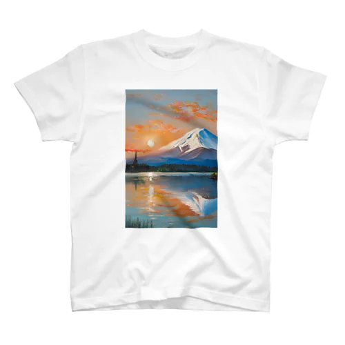 夕暮れの富士山 スタンダードTシャツ