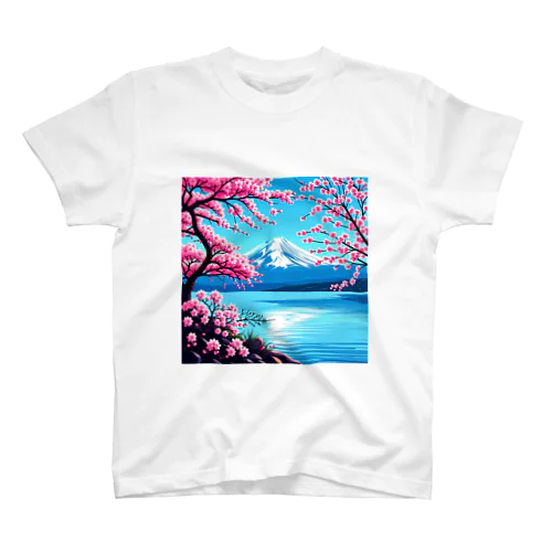 日本　富士山　桜 スタンダードTシャツ