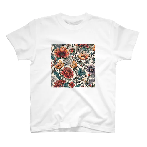 花柄 Regular Fit T-Shirt