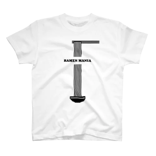 ラーメンマニア -ピクセルアート- (文字ブラック) スタンダードTシャツ