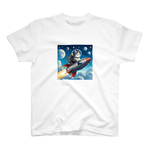 宇宙旅行する猫 Regular Fit T-Shirt