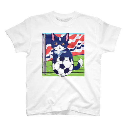 サッカー　猫代表　 スタンダードTシャツ