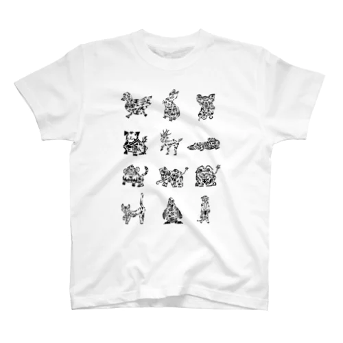 12アニマルず　オールスターシルエットスタンダードTシャツ Regular Fit T-Shirt