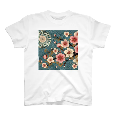 和風柄　桜柄 Regular Fit T-Shirt