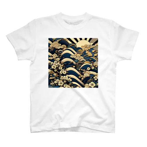 和風柄　斜め縞柄 Regular Fit T-Shirt