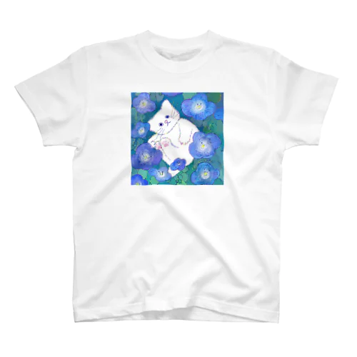 オオイヌノフグリと こねこ Regular Fit T-Shirt