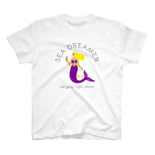 ICE CREAM MERMAID (purple×yellow) Regular Fit T-Shirt