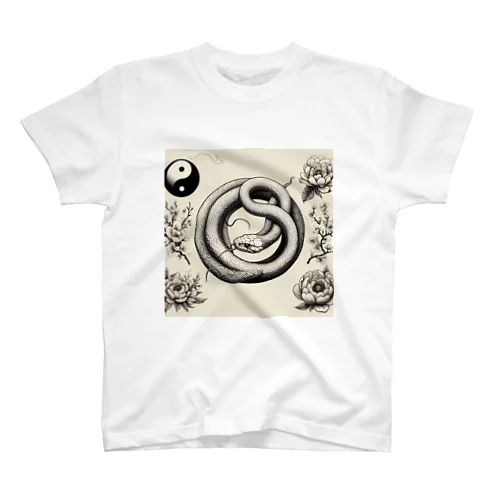 白蛇　陰陽太極図 スタンダードTシャツ