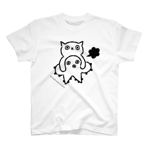 猫にタコ プリントビッグサイズタイプ スタンダードTシャツ