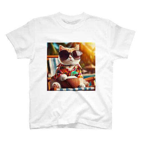 　サングラスをかけたねこ スタンダードTシャツ