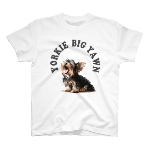 かわいいYORKIE♡の大あくび！ Regular Fit T-Shirt
