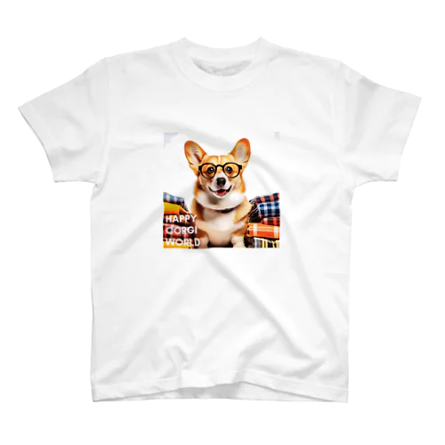 チェックシャツコーギー Regular Fit T-Shirt