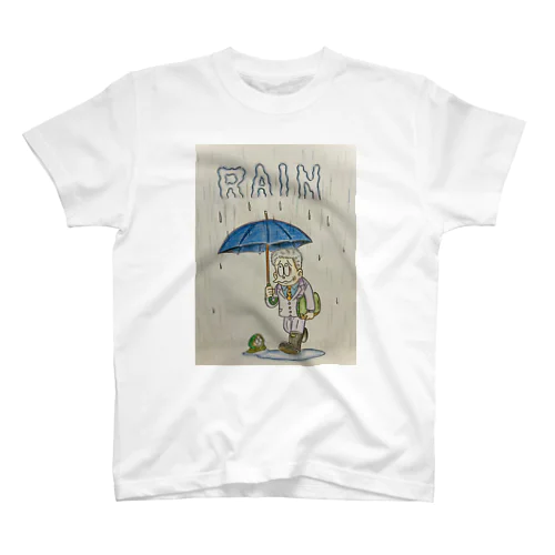 哀愁シリーズ　-パパ今日も雨だね- Regular Fit T-Shirt