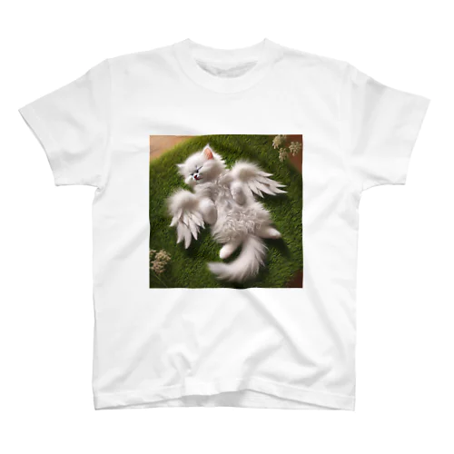 ゆきねこ・スノウ（寝姿・ヘソ天） Regular Fit T-Shirt