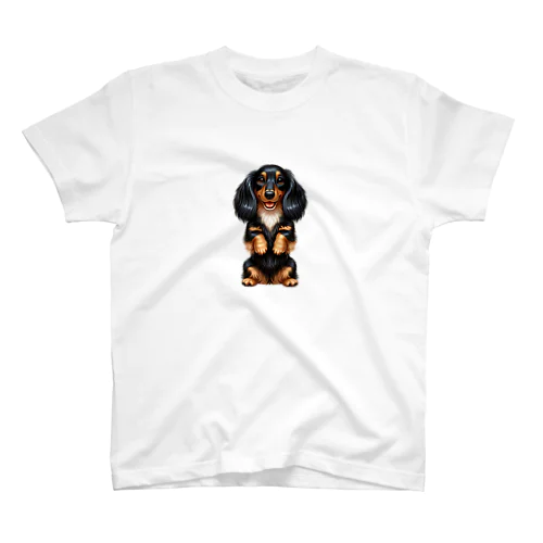 長毛ダックスフンド（ちんちんポーズ） Regular Fit T-Shirt