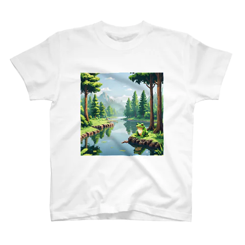 かえる　ドット　ゲーム風 Regular Fit T-Shirt