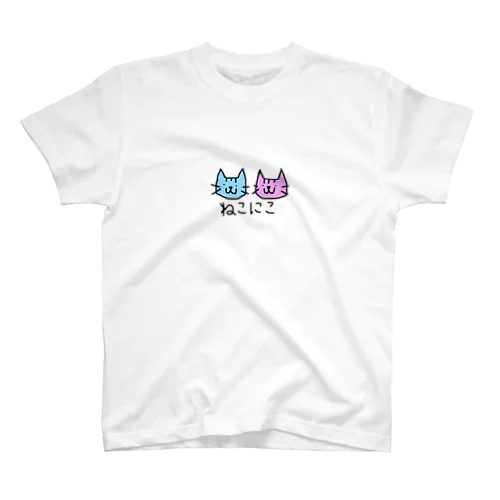 ねこにこ Regular Fit T-Shirt