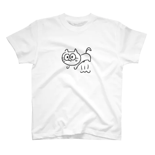 白猫さんびっくりＴシャツ スタンダードTシャツ