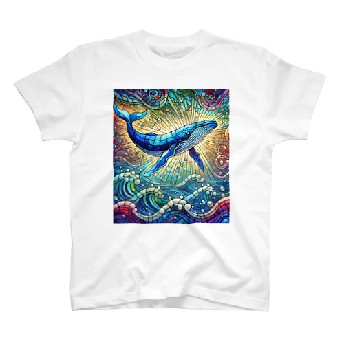 クジラのステンドグラス風 Regular Fit T-Shirt