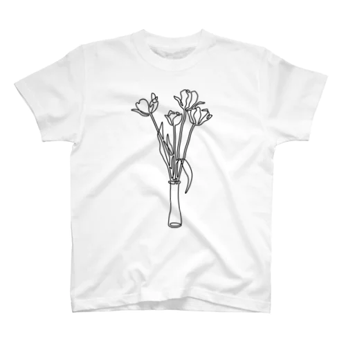 一筆書き：チューリップ Regular Fit T-Shirt