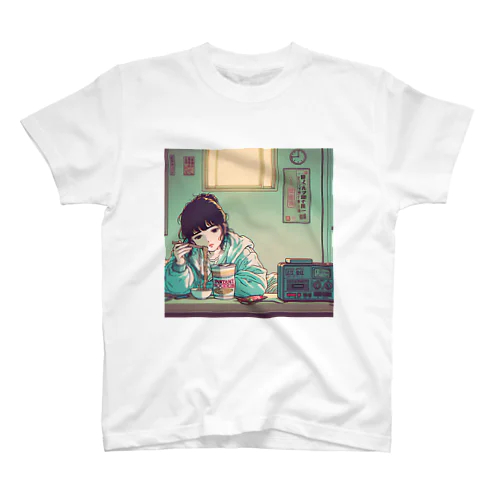 Midnight Nostalgia – ネオンに染まるラーメンの夜 Regular Fit T-Shirt