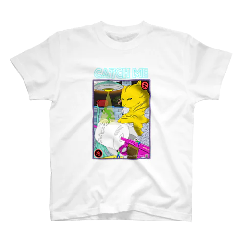 宇宙人と戯れる猫 スタンダードTシャツ Regular Fit T-Shirt