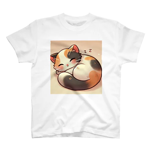 まるねこ – ふんわり三毛猫 Regular Fit T-Shirt
