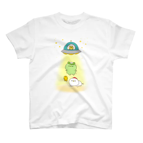 UFOで遊ぶカッパちゃん,にわさん,ひよさん Regular Fit T-Shirt