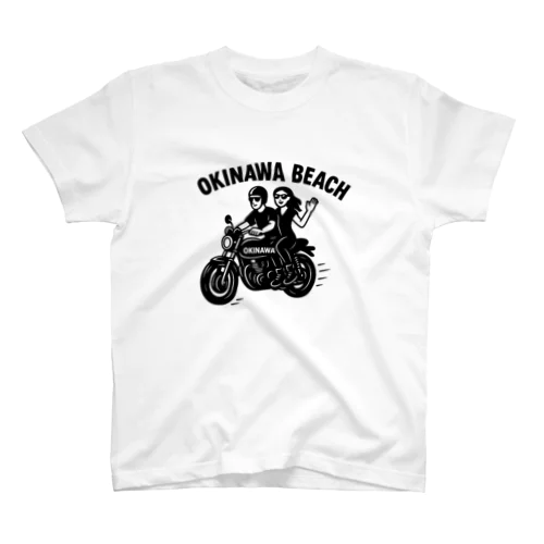 Okinawa Beach ブラック Regular Fit T-Shirt