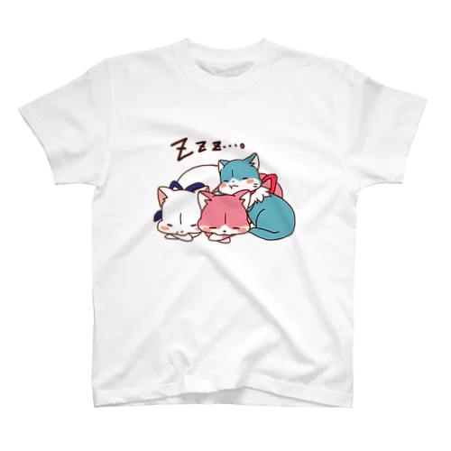 3色にゃんこ Regular Fit T-Shirt