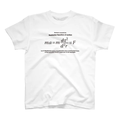 ニュートンの運動方程式：数式：学問：科学：物理学：力学 スタンダードTシャツ