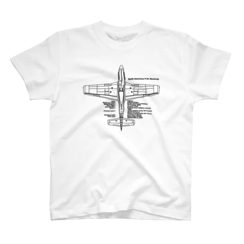 マスタング(ムスタング)P51：戦闘機：アメリカ軍：米軍：WW2：第二次世界大戦：太平洋戦争 Regular Fit T-Shirt