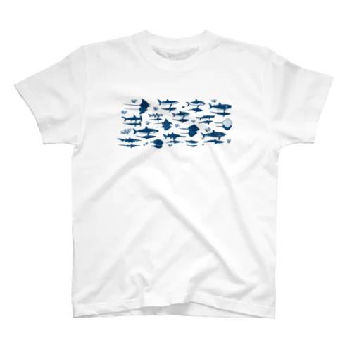 サメとエイと影 Regular Fit T-Shirt