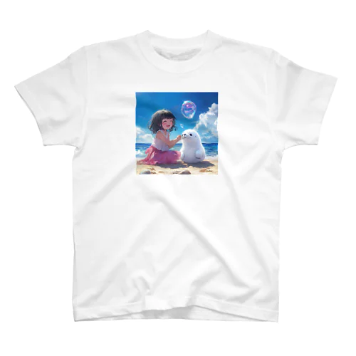 あざらし赤ちゃんと女の子／ひろちゃん Regular Fit T-Shirt
