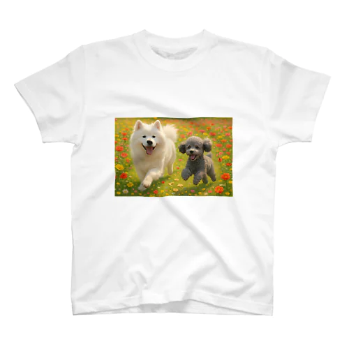 フラワーラン・サモエド&トイプー Regular Fit T-Shirt