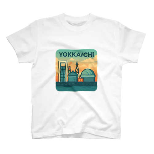 YOKKAICHIポップエンブレム（朝焼け） Regular Fit T-Shirt