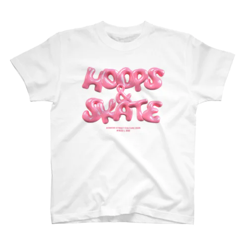 HOOPS & SKATE (Pink) Regular Fit T-Shirt