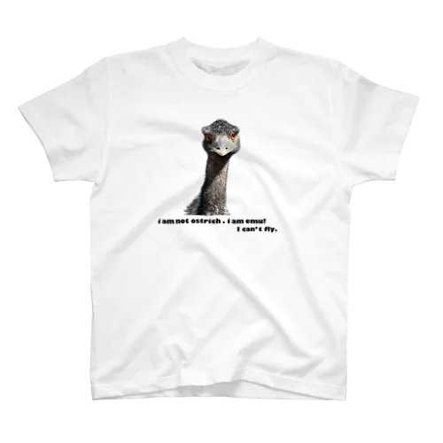 飛べない鳥エミューの顔面（オレはダチョウじゃない！） Regular Fit T-Shirt