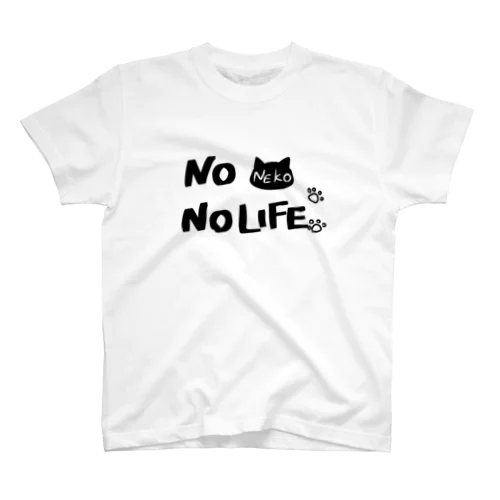 NO NEKO(猫) NO LIFE  Regular Fit T-Shirt