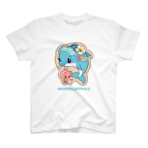 イルカちゃんスカイミント（ワッペンアニマル） Regular Fit T-Shirt