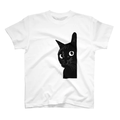 壁から黒猫 Regular Fit T-Shirt
