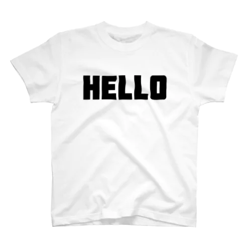 Hello ハロー シンプルBIGロゴ ストリートファッション スタンダードTシャツ