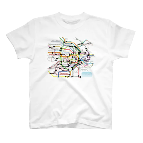 Tokyo Metro route map Regular Fit T-Shirt