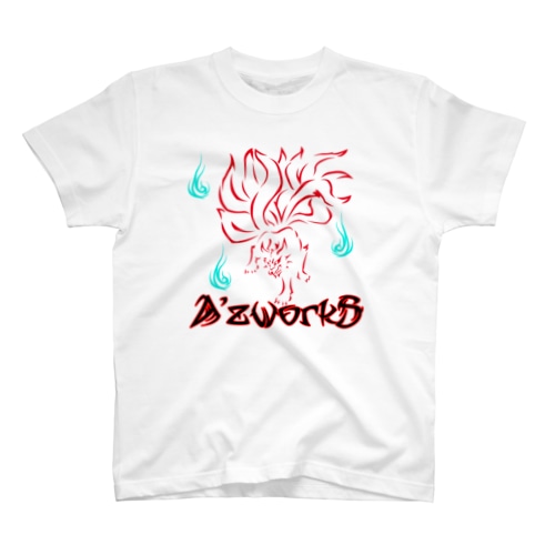 九尾之狐(赤プリント) Regular Fit T-Shirt
